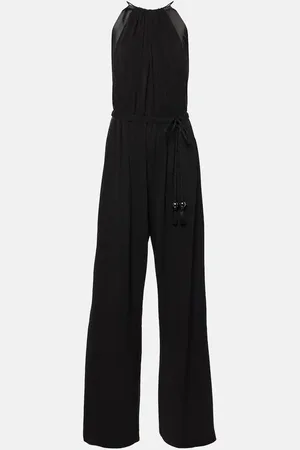 Max Mara Ubi silk satin-trimmed jersey jumpsuit
