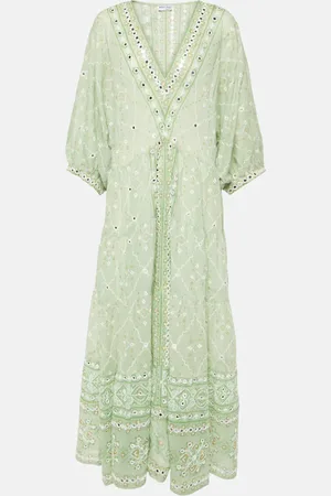 Juliet Dunn Embellished cotton kaftan