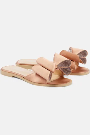 Mach & Mach Le Cadeau Double Bow satin slides