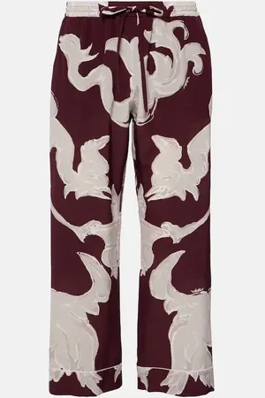 VALENTINO Printed silk crÃªpe de chine wide-leg pants