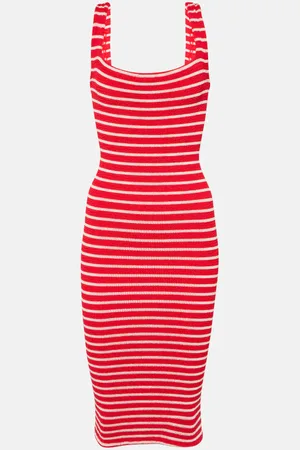 Hunza G Striped midi dress