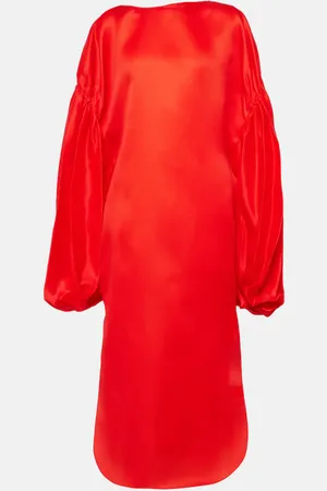 Khaite Zelma puff-sleeve silk gown