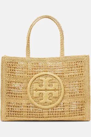 Tory Burch Ella Large crochet raffia tote bag