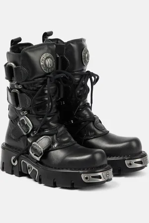 Paco rabanne X New Rock embellished leather biker boots
