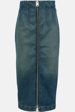 Khaite Ruly denim midi skirt
