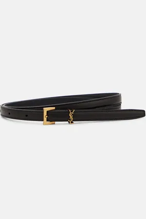 Saint Laurent Cassandre slim leather belt