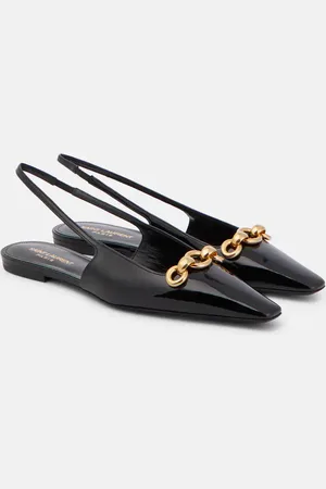 Saint Laurent Blade leather slingback flats