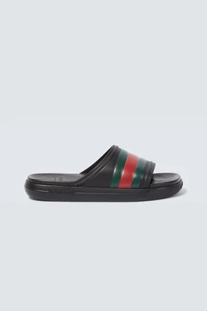 Gucci Web rubber slides