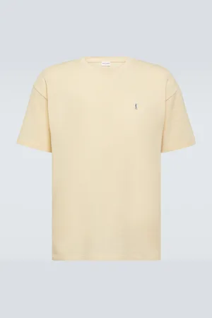 Saint Laurent Cassandre cotton-blend piquÃ© T-shirt