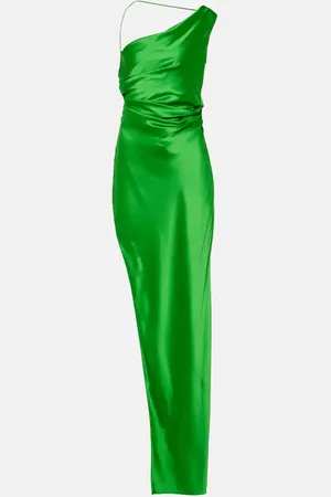 The Sei Asymmetric silk satin gown