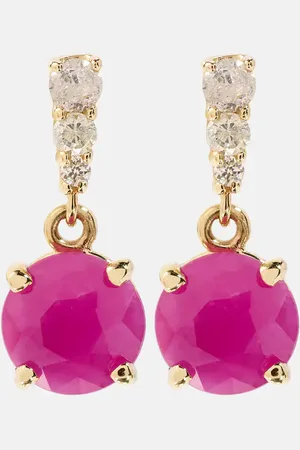 STONE AND STRAND 14kt gold earrings with rubies and diamonds