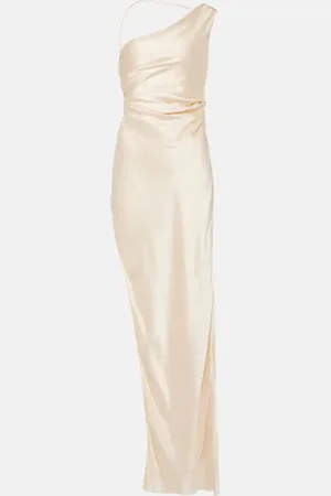 The Sei Asymmetric silk satin gown