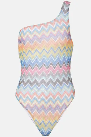 Missoni Chevron one-shoulder swimsuit
