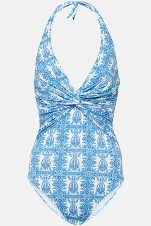 Melissa Odabash Zanzibar printed halterneck swimsuit