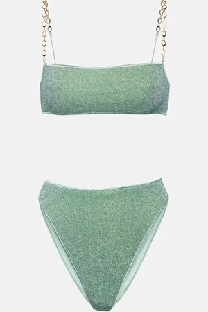 Oseree OsÃ©ree LumiÃ¨re O Chain lamÃ© bikini