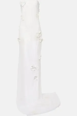 Jacquemus Embroidered silk-blend mousseline maxi dress