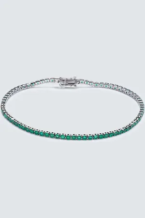 Shay 18kt black gold tennis bracelet with emeralds