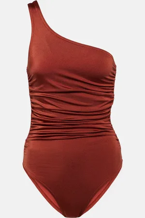 Karla Colletto Ruched one-shoulder swimsuit