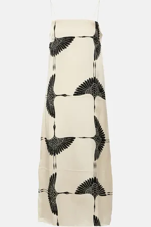 Khaite Sicily printed twill midi dress