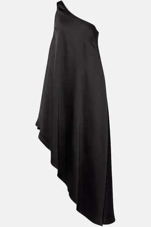 Norma Kamali Asymmetric one-shoulder satin midi dress