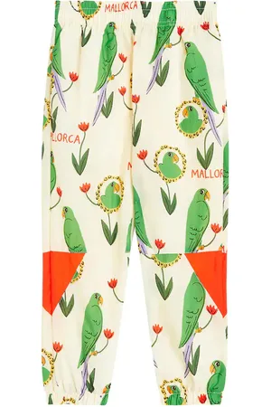 Mini Rodini Parrots printed tracksuit pants