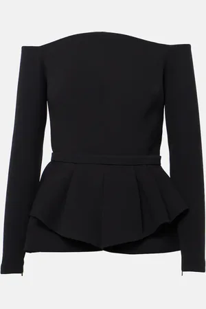 Safiyaa Brien off-shoulder crÃªpe peplum top