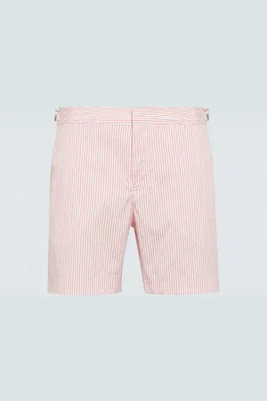 Orlebar Brown Bulldog seersucker swim trunks