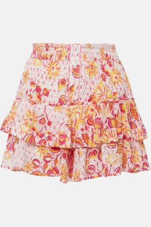 POUPETTE ST BARTH Culotte ruffled floral miniskirt