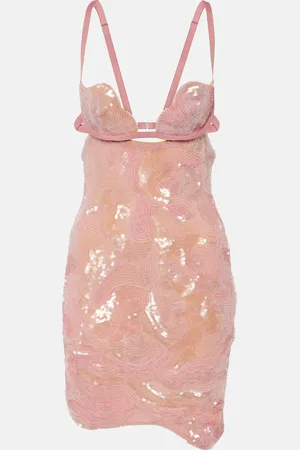 Nensi Dojaka Heartbeat sequined asymmetric minidress