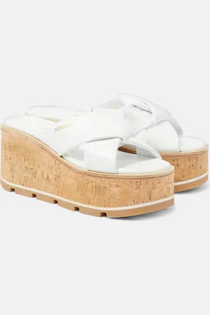 Salvatore Ferragamo Engracia leather wedge sandals