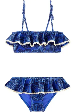 ZIMMERMANN Ottie ruffled paisley bikini