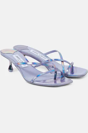 Jimmy Choo Etana 50 metallic leather mules