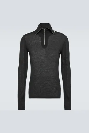 Jil Sander Logo jersey half-zip sweater