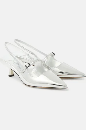 Jimmy Choo Didi 45 metallic leather slingback pumps