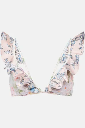 ZIMMERMANN Halliday ruffled floral bikini top