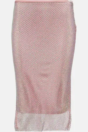 Sportmax Fishnet embellished midi skirt