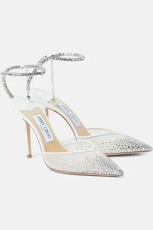 Jimmy Choo Saeda 100 embellished satin pumps