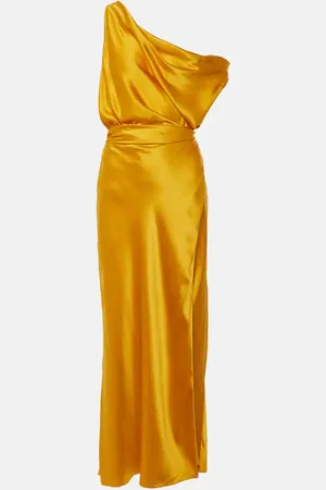 The Sei Draped silk satin wrap gown