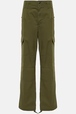 Saint Laurent velvet-effect slim-cut trousers - Green