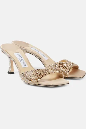 Jimmy Choo Skye 70 crystal-embellished satin mules