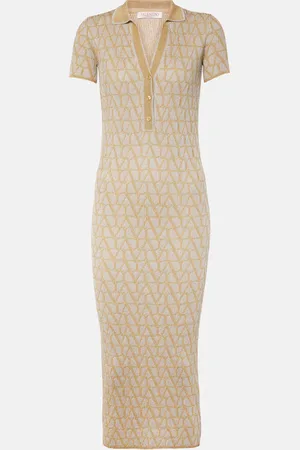 VALENTINO Toile Iconographe lamÃ© jacquard midi dress