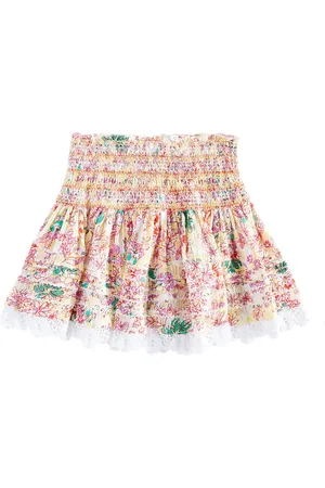 POUPETTE ST BARTH Galia floral lace-trimmed cotton skirt