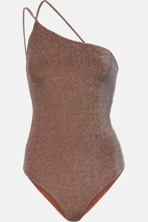 JOHANNA ORTIZ One-shoulder lamÃ© swimsuit