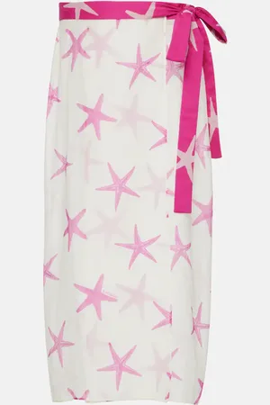 VALENTINO Starfish cotton and silk beach cover-up