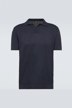 BRIONI Cotton and silk polo shirt