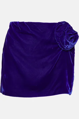 Didu Floral-appliquÃ© velvet miniskirt