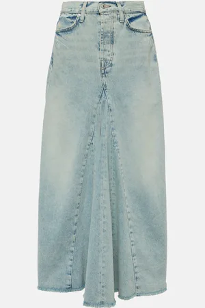 7 for all Mankind High-rise denim maxi skirt