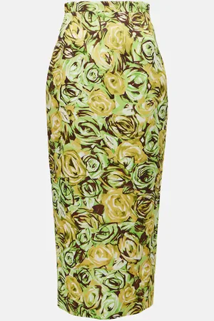 EMILIA WICKSTEAD Lorelei floral twill pencil skirt
