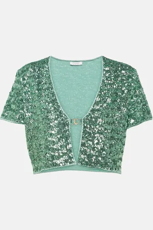 Oseree OsÃ©ree Sequined crop top