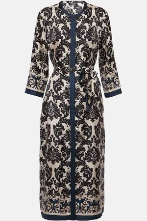 Max Mara Damasco floral silk kaftan